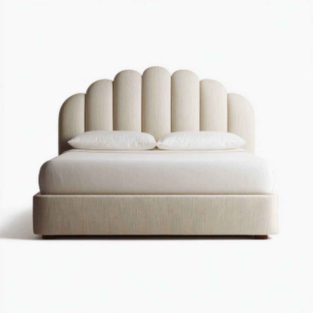 Łóżko z ergonomiczną konstrukcją do sypialni z tkaniny - 200 x 160 x 100
